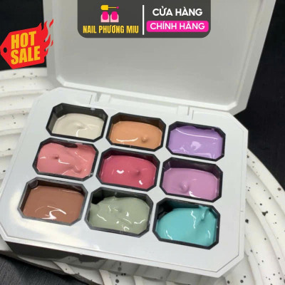 Set Gel Dặm Ombre 9 Màu HUAXI Số 4 Tông Màu Dịu Dàng, Siêu Mịn Mướt, Không Cần Pha Bột, Độ Mịn Cao Làm Nail Nữ Women