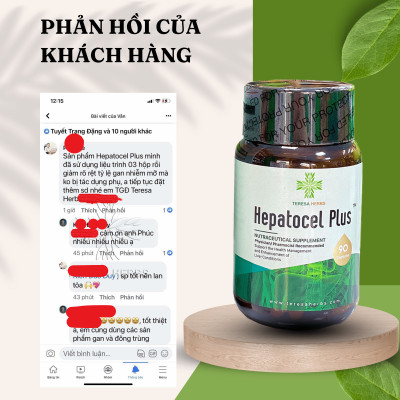 Thực phẩm bảo vệ sức khỏe Tăng cường chức năng gan Hepatocel Plus Teresa Herbs (Lọ 90 viên)