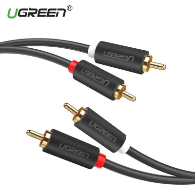 Ugreen UG10518AV104TK 2M màu Đen Cáp âm thanh Bông sen 2 ra 2 dương - HÀNG CHÍNH HÃNG