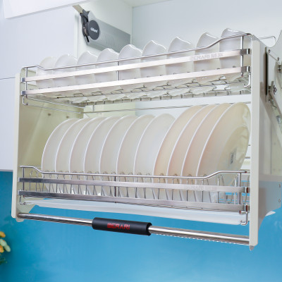 {Hàng chính hãng} Giá bát đĩa di động nâng hạ Gerari chính hãng, chất liệu Inox bóng cao cấp