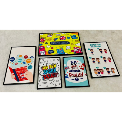 {HCM}Tranh treo tường tranh trang trí lớp học tiếng anh tặng kèm đinh 3 chân không cần khoan tườn