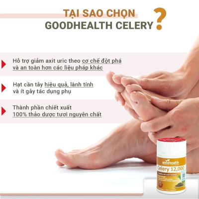 Viên uống hạt cần tây Goodhealth Celery 12000 60v- Giảm nhanh cơn đau Gout, kiểm soát Axit uric và mỡ máu [CHÍNH HÃNG]