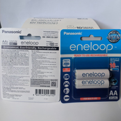 Vỉ 2 viên pin sạc AA Panasonic Eneloop BK-3MCCE/2NT - Hàng chính hãng