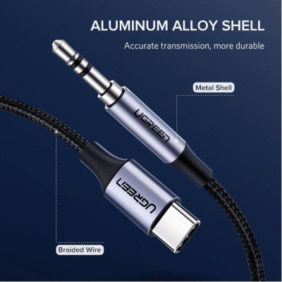 Ugreen UG30633AV143TK 1M màu đen Dây USB Type-C sang 3.5mm - HÀNG CHÍNH HÃNG