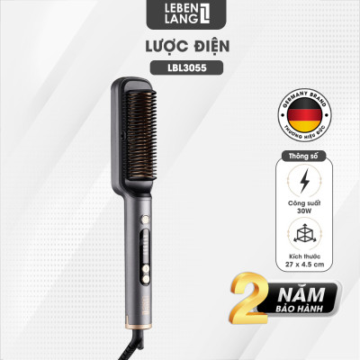Lược điện chải tóc Lebenlang LBL3055 inon âm chống xơ rối, 30W, 2in1 kèm gương, vào nếp với 6 mức nhiệt, bảo hành 2 năm - hàng chính hãng