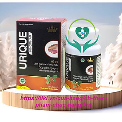 ￼Viên Gout urique Kingphar - Hỗ TRợ Làm Giảm Acid Uric Máu ,Giúp Giảm Nguy Cơ Viêm Khớp Do Gout ( Hộp 40 viên )