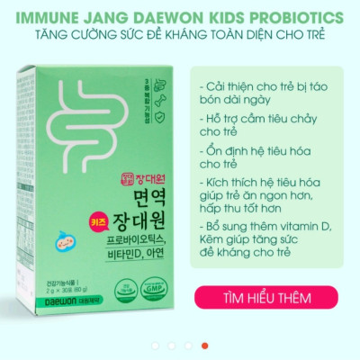 Men vi sinh miễn dịch Jang Daewon dành cho trẻ biếng ăn, kém hấp thu Combo 2 hộp
