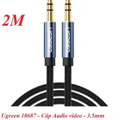 Ugreen UG10687AV112TK 2M màu Xanh Cáp âm thanh 2 đầu 3.5mm dương - HÀNG CHÍNH HÃNG