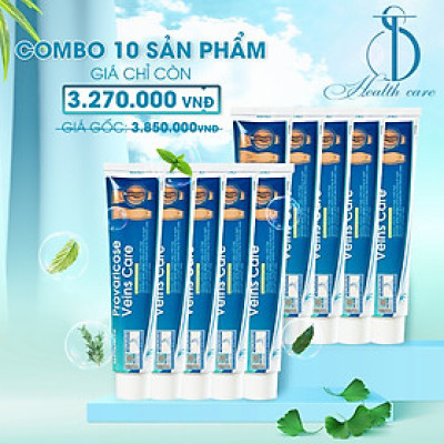 COMBO 10 Tuýp Provaricose veins care - Hỗ trợ cải thiện giãn tĩnh mạch, viêm khớp cấp và mãn tính, bầm tím do va chạm cơ học - Chính Hãng Earthlyglow (65g)