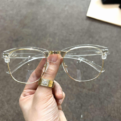 Kính thời trang Trong suốt dáng nửa viền cổ điển
