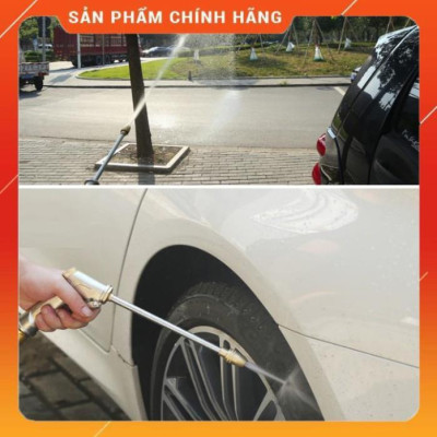 ️ Bộ dây vòi xịt nước rửa xe, tưới cây , tăng áp 3 lần, loại 7m, 10m 206701-3 đầu đồng, cút,nối vàng
