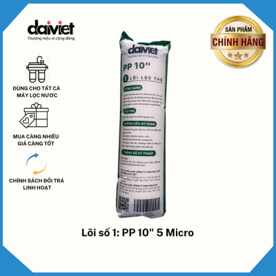 Chính Hãng - Lõi Lọc Nước RO Số 1 Lõi PP 10" 5 Micro Đại Việt