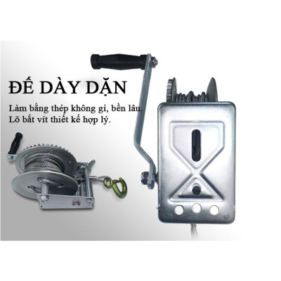 Tời Quay Tay ABG 2500LBS 1135Kg - Máy Tời Xây Dựng  Xoay Cầm Tay Chuyên Dùng Để Nâng Hạ Hàng Hóa , Máy Móc - Loại 2 Chiều - Hàng Chính Hãng