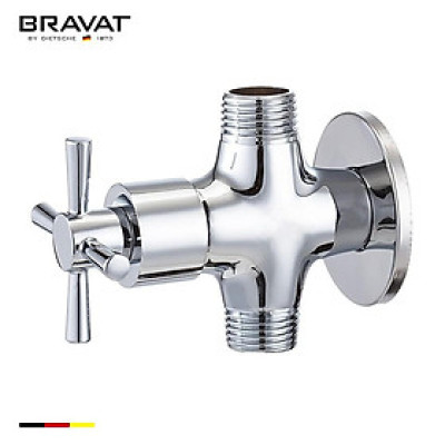 Van góc chia nước chữ T Bravat D521CP-ENG