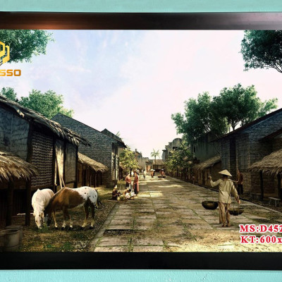 Tranh kính cường lực Phố cổ Hà Nội D4502 01 (được chọn mẫu)