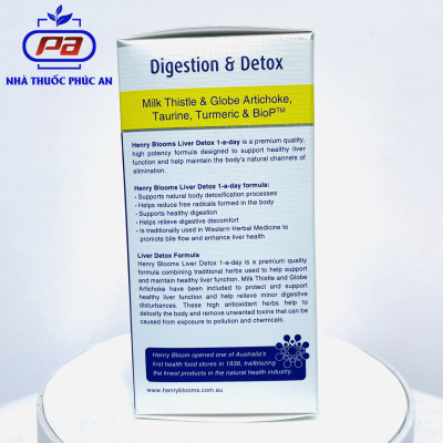 Viên uống hỗ trợ giải độc gan, bổ gan Liver Detox 1-a-day Henry Blooms 30 viên