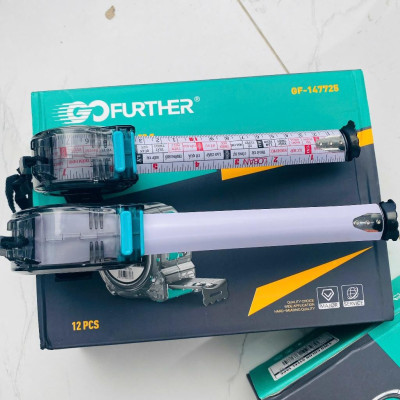 Combo 3 chiếc thước GOFUTHER mặt đen, Thước vỏ nhựa ABS chịu lực, Thước GF vỏ trong