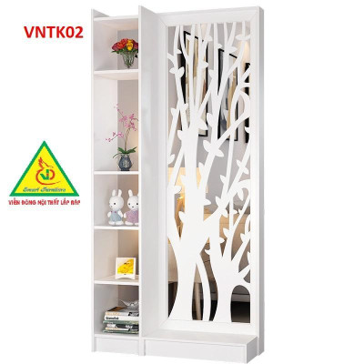 Vách ngăn phòng khách nhà bếp - Vách ngăn liền kệ VNTK02A - Nội thất lắp ráp Viendong Adv