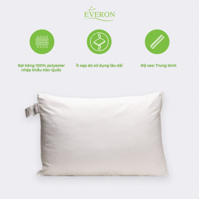 Ruột Gối EVERON Chính Hãng size  45x65cm , Ruột  Thấp Hút Chân Không, Mền Mại, Êm Ái