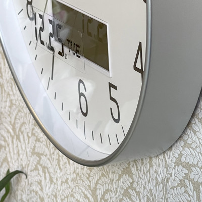 Đồng hồ treo tường Nhật Bản Rhythm CFG723NR19 Kt 30.5 x 4.5cm, 985g Vỏ nhựa. Dùng Pin.