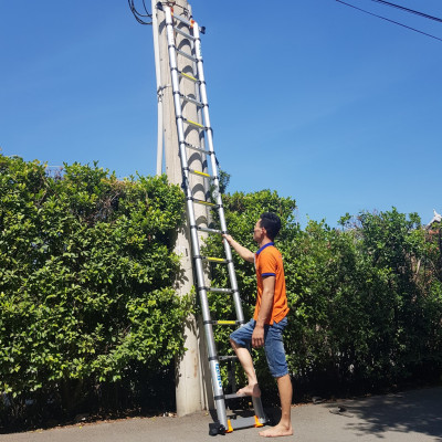 Thang Nhôm Rút Đa Năng Có Bánh Xe - 6.4 Mét