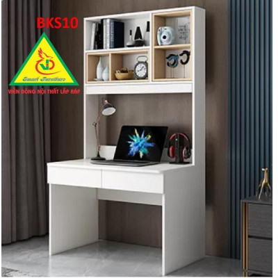 Bàn làm việc, bàn học khung sắt mặt gỗ BKS10 - Nội thất lắp ráp Viendong Adv