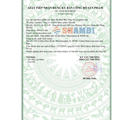 Viên Uống NOW FOODS Glucosamine MSM Giúp Bổ Khớp, Giảm Đau Khớp, Thoái Hóa Khớp Lọ 60 Viên