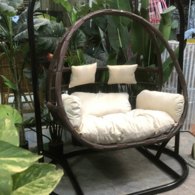 Xích đu đôi family chất liệu khung sắt mây nhựa cao cấp juno sofa