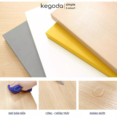 Kệ Sách Gỗ Trang Trí Treo Tường 3 Tầng Dài 60cm, Không Cần Khoan, Tặng Kèm Phụ Kiện KEGODA KT60