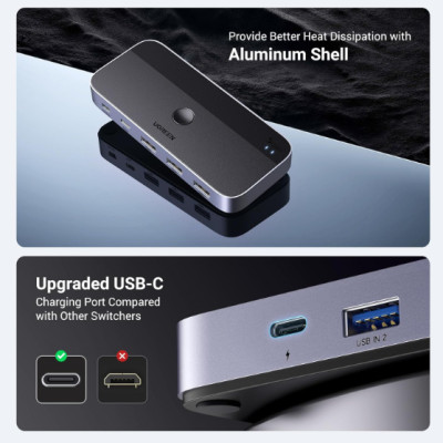 Thiết Bị Chia Sẻ 2 cổng USB 3.0 chia sang 4 cổng (3 USB A 3.0 + USB-C)  Ugreen 15705 - Hàng chính hãng
