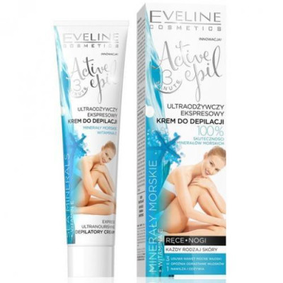 [Deal hè 69k] Kem tẩy lông chiết xuất khoáng chất biển dành cho mọi loại da EVELINE ACTIVE EPIL 125ml
