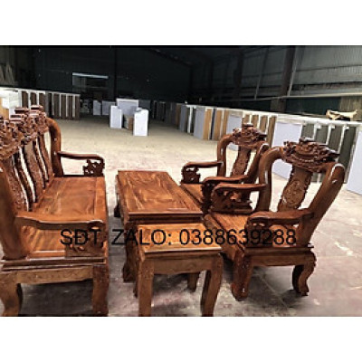 Bộ bàn ghế gỗ lim phòng khách sang trọng thế nghê ngồi giá thật