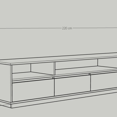 [Happy Home Furniture] ZANE , Kệ TIVI 4 ngăn kéo , 220cm x 40cm x 45cm ( DxRxC), KTV_021