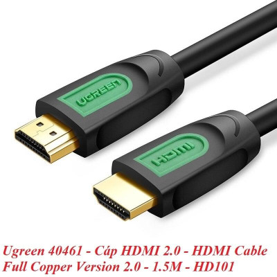Ugreen UG40461HD101TK 1.5M màu Đen Cáp tín hiệu HDMI chuẩn 1.4 hỗ trợ phân giải 4K * 2K 60hz - HÀNG CHÍNH HÃNG