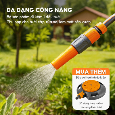Vòi tưới cây, rửa xe Lebenlang LBLB3363, dài 30m, đa dạng công năng, cất gọn dễ dàng, hàng chính hãng
