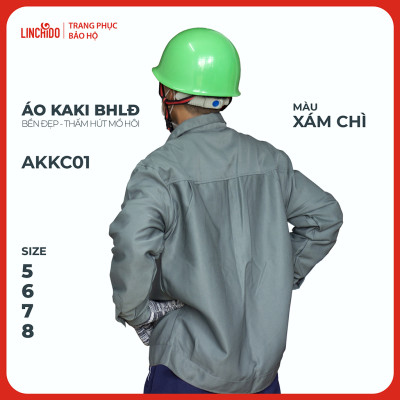 Áo kaki Bảo Hộ Lao Động Chất Liệu Thấm Hút Mồ Hôi Thoáng Mát Bền Đẹp - Mã AKKC01