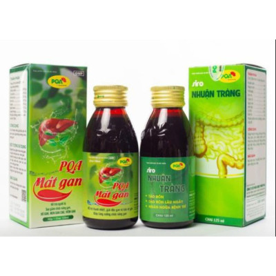 Combo 2 Hộp Nhuận Tràng Và 2 Hộp Mát Gan PQA Thành Phần Từ Thiên Nhiên Dùng Cho Bé Táo Bón 125ml