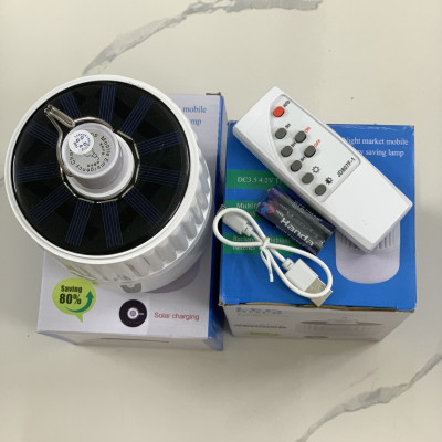 Đèn led KG62 tích điện năng lượng mặt trời siêu sáng, ánh sáng trắng có remote điều khiển và tấm pin năng lượng mặt trời / thích hợp đi vườn, cắm trại, picnic , khi nhà cúp điện 120w- Hàng chính hãng