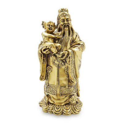 Bộ tượng Phước Lộc Thọ CTT4 size đại 19 x 13.4 x 39cm mạ vàng hoặc màu xanh lựa chọn