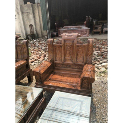 Bộ bàn ghế chương cuốn thư gỗ xoan- Nội thất phòng khách