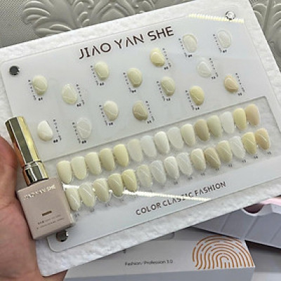 Set Sơn Gel Jiao Yan She Trắng Kem 15 Màu Làm Nail, Sơn Gel Trắng Nước Gạo, Sữa Chua, Thạch Đục Bền Màu, Tặng Bảng Màu Mica Cao Cấp Nữ Women