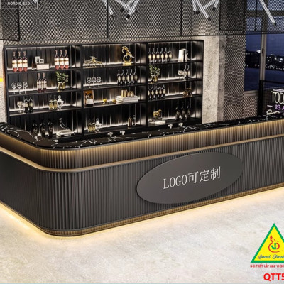 Bàn thu ngân, bàn lễ tân, bàn tính tiền bằng gỗ MDF QTT502 - NỘI THẤT LẮP RÁP VIENDONGADV