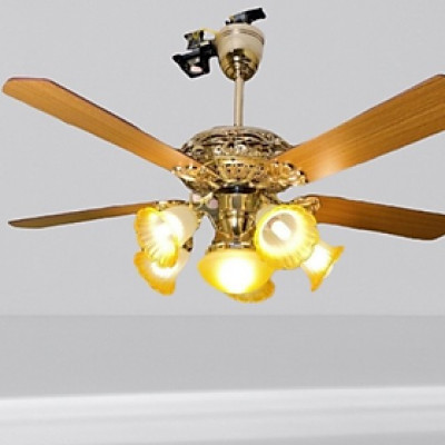 Quạt trần phòng ngủ SuperVilighting hàng chính hãng trang trí phòng khách bàn ăn 109 động cơ đồng điều khiển từ xa