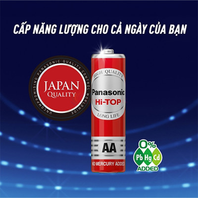 Vỉ Pin than đỏ Panasonic AA R6DT/4S-V (4 viên/20 viên) - Hàng chính hãng