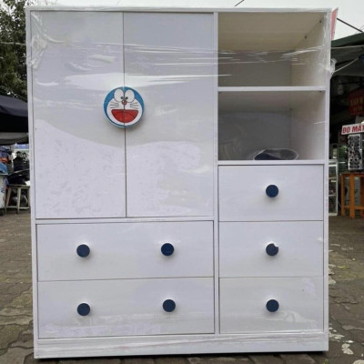 Tủ áo trẻ em Juno Sofa họa tiết nhiều màu sắc kèm kệ 1m05 x 1m2 x 45 cm