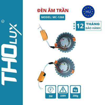 Đèn âm trần MC-1268 Tholux 3W 220V, đèn trang trí