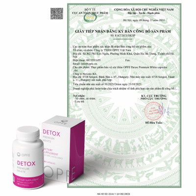 Thực phẩm BVSK OPFE Detox Premium White capsules (60 viên), Hungary (Made in EU) 100% Thảo dược tự nhiên