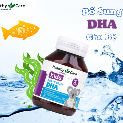DHA cho bé từ 4 tháng - 12 tuổi Healthy Care Kids High Strength  - Úc, Giúp trẻ phát triển trí tuệ, thông minh, mắt sáng khỏe - QuaTangMe Extaste