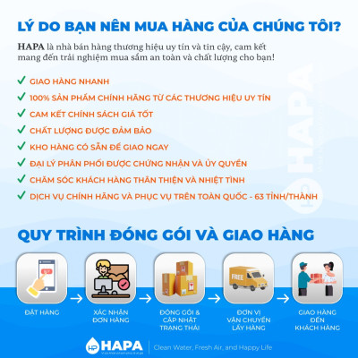 Bộ 5 Lõi Lọc Nước RYO HYUNDAI RP100S Máy Nóng Lạnh, Sediment, Pre-Carbon, UF Membrane Filter, Post Carbon, TCR Filter. Nhập Khẩu Hàn Quốc - Hàng Chính Hãng.