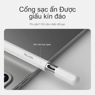 Bút cảm ứng hỗ trợ tì tay, siêu mượt cho iPad đời 2018 trở lên hiệu Nillkin iSketch S3 cho iPad Air Pro 11 12.9 13 Air 4 5 6 2018 10.2 - Hàng nhập khẩu